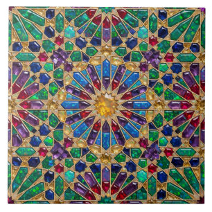 Luxury Colourful Crystal Opal Moroccan Zellij Tile