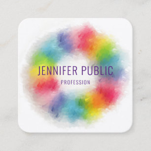 Luxury Colourful Modern Elegant Professional Trend Square Business Card
