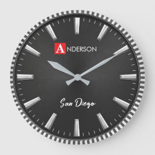Luxury Contemporary Home Modern Black Minimalist Large Clock
