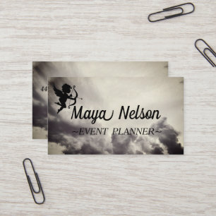  Luxury Cool Silver Cloud whit Cupid Business Card
