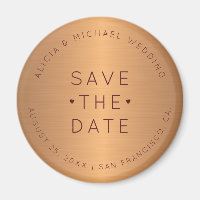Luxury copper gold burgundy wedding save the date