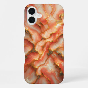 Luxury Coral Pink Marble Case - Elegant Rose Gold