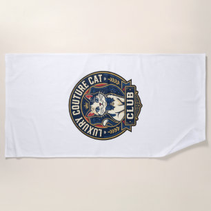 Luxury Couture Cat Cat Mum Gift Idea - Luxury Cout Beach Towel