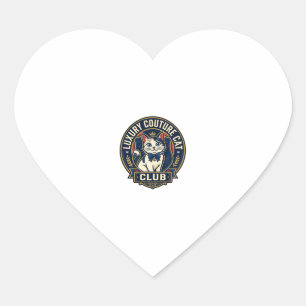 Luxury Couture Cat Cat Mum Gift Idea - Luxury Cout Heart Sticker