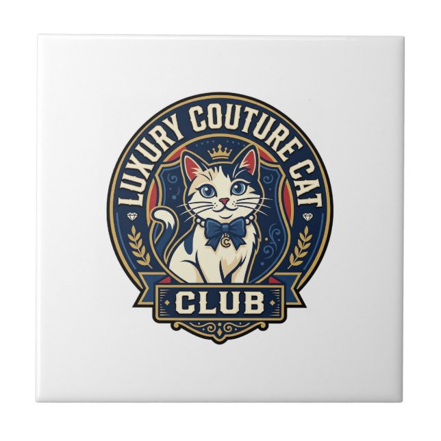 Luxury Couture Cat Cat Mum Gift Idea - Luxury Cout Tile (Front)