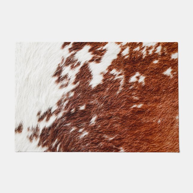 Luxury Cowhide Animal Skin Print Doormat (Front)
