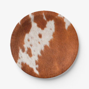 Luxury Cowhide Animal Skin Print  Throw Pillow Paper Plate