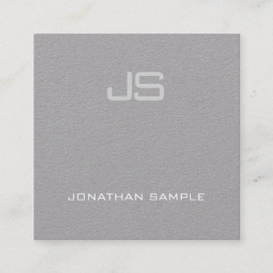 Luxury Creative Modern Monogram Premium Grey Plain Square Business Card
