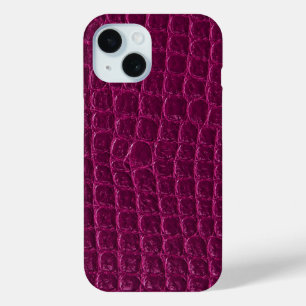 Luxury Crocodile Leather Monogram Gold Initial iPhone 15 Case