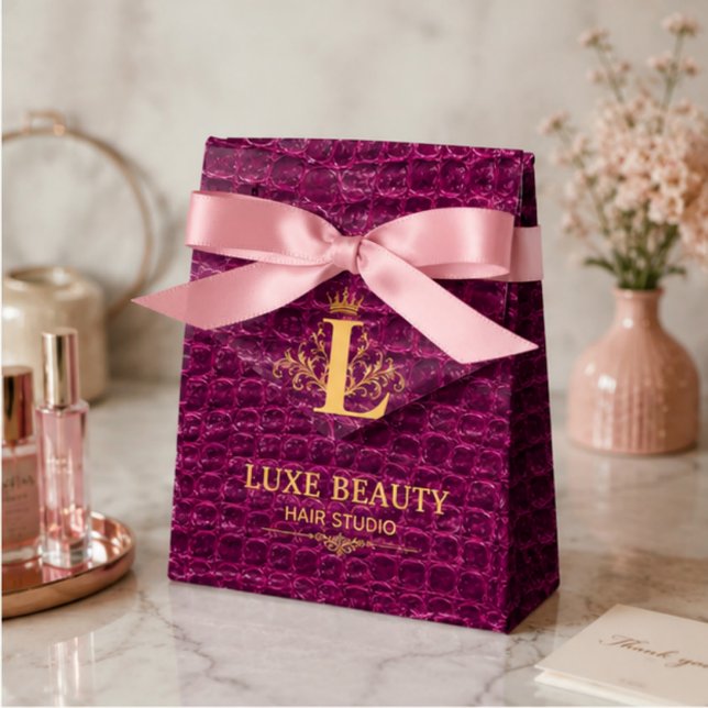 Luxury Crocodile Leather Monogram Gold Initial  Favour Box (Creator Uploaded)