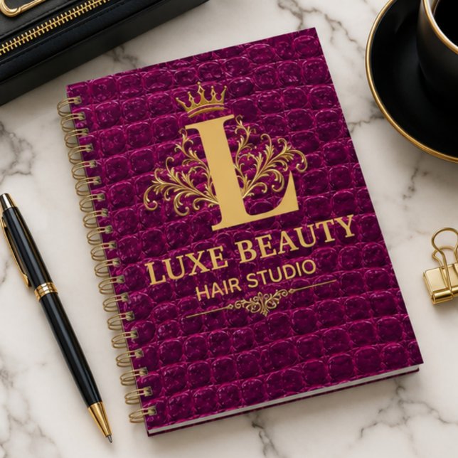 Luxury Crocodile Leather Monogram Gold Initial  Planner (Creator Uploaded)