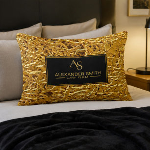 Luxury Crumpled Gold Foil Texture Elegant Metallic Decorative Cushion