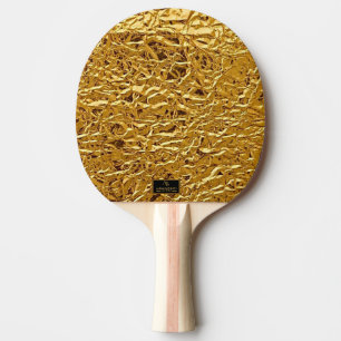 Luxury Crumpled Gold Foil Texture Elegant Metallic Ping Pong Paddle