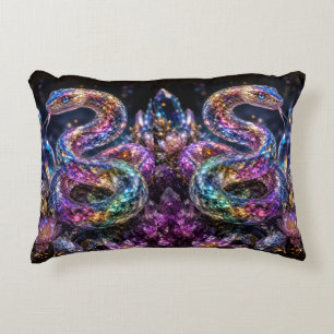 Luxury Crystal Snake Black Gold Glam Decorative Cushion