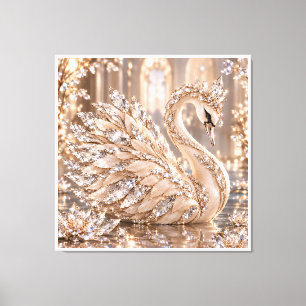 Luxury Crystal Swan Canvas Print