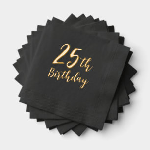 Luxury Custom Birthday Napkin Real Gold Foil Print