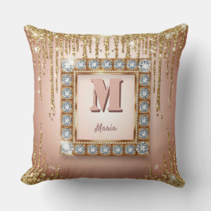 Luxury custom name monogram letter cushion
