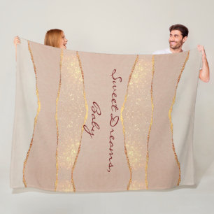Luxury Customise Glitter Rose Gold Fleece Blanket