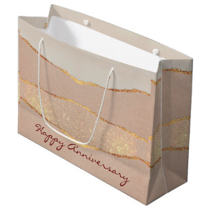 Luxury Customise Glitter Rose Gold Large Gift Bag