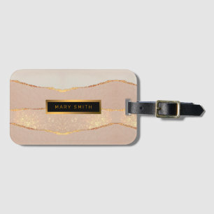 Luxury Customise Glitter Rose Gold Luggage Tag