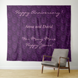 Luxury Customise Purple Floral Tapestry