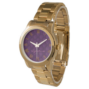Luxury Customise Purple Floral Watch