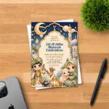 Luxury Cute Chibi Kids Eid Al Adha Mubarak