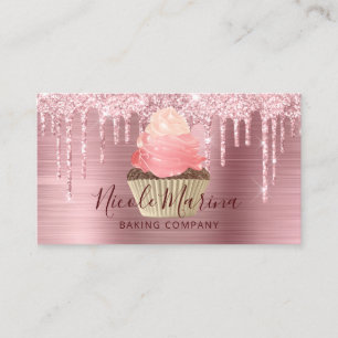 Luxury Cute Pink Cupcake Bakery Sweets Chef Business Card