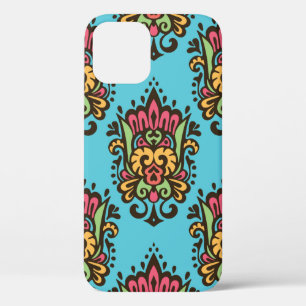 Luxury Damask flower seamless pattern. Floral Vint iPhone 12 Case