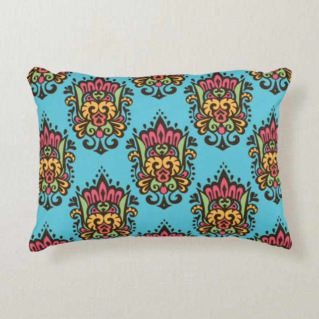 Luxury Damask flower seamless pattern. Floral Vint Decorative Cushion (Front)
