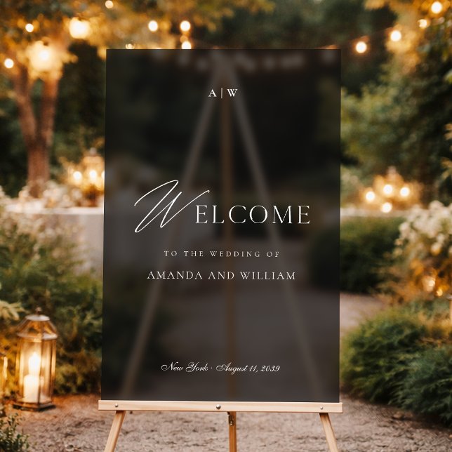 Luxury Dark Acrylic Wedding Welcome Sign (Creator Uploaded)