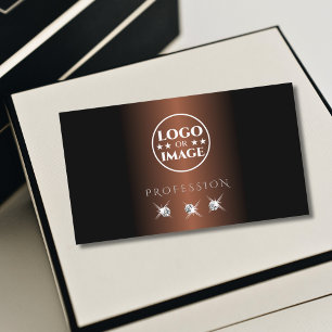 Luxury Dark Brown Silver Sparkle Diamonds Add Logo Business Card