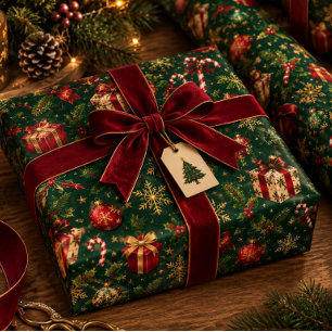 Luxury Dark Christmas Wrapping Paper