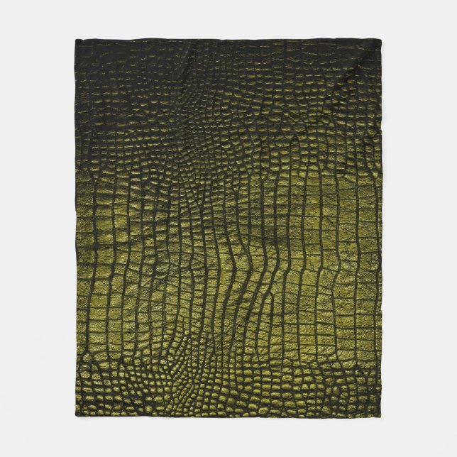 Luxury dark crocodile texture fleece blanket (Front)