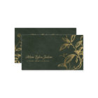 Luxury dark green elegant faux gold foil foliage