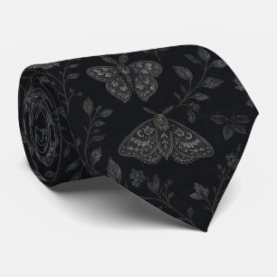 Luxury Dark Halloween Botanical Pattern – Black Tie