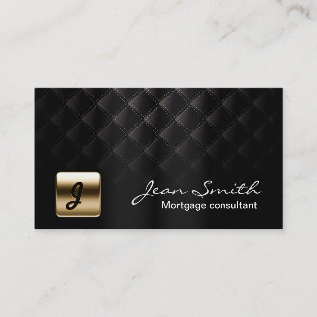 Luxury Dark Mortgage Agent Business Card (Front)