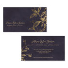 Luxury dark purple elegant faux gold foil foliage