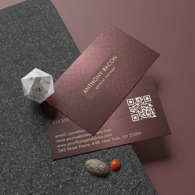 Luxury Dark Red Glitter Business Card (Creator Uploaded)