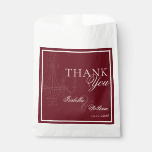 Luxury dark Red Old Money Wedding chandelier Favour Bags