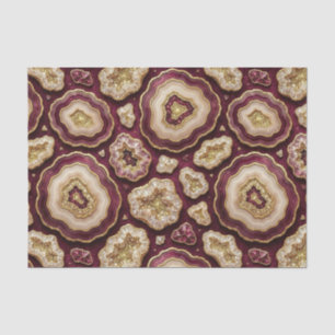 Luxury Decoupage Burgundy + Gold Agate Geode Tissue Paper