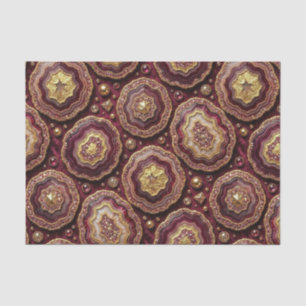 Luxury Decoupage Burgundy + Gold Agate Geode Tissue Paper