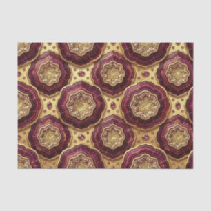 Luxury Decoupage Burgundy + Gold Agate Geode Tissue Paper