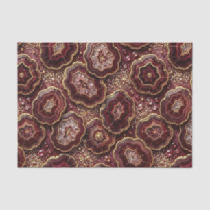 Luxury Decoupage Burgundy + Gold Agate Geode Tissue Paper