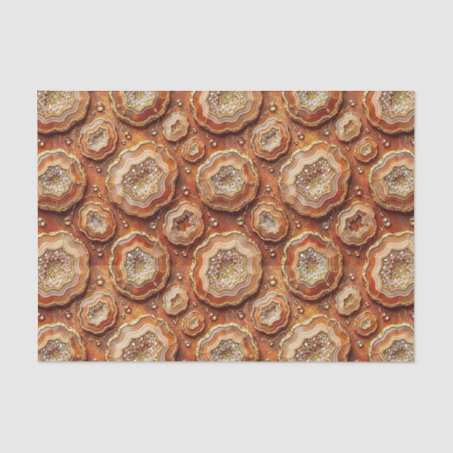 Luxury Decoupage | Burnt Orange + Gold Agate Geode Tissue Paper (Front)