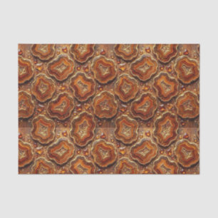 Luxury Decoupage Burnt Orange + Gold Agate Geode Tissue Paper