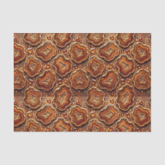 Luxury Decoupage | Burnt Orange + Gold Agate Geode Tissue Paper (Front)