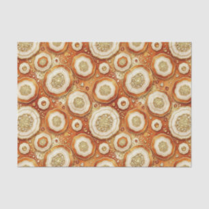 Luxury Decoupage Burnt Orange + Gold Agate Geode Tissue Paper