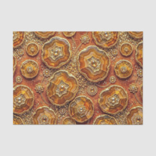 Luxury Decoupage Burnt Orange + Gold Agate Geode Tissue Paper