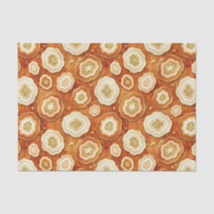 Luxury Decoupage Burnt Orange + Gold Agate Geode Tissue Paper
